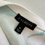 Talbots  Sweater Womens Size M Side Tie Double V-Neck Floral Hibiscus Tropical Photo 5