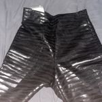 ZARA  Zebra Striped Leather Hi-Rise Leggings Photo 6