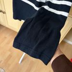 FAHERTY Cotton Sport Jersey Tee Strriped Navy White Size Medium Flared Sleeve Blue Photo 3