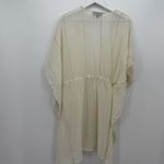 Club Z Collection Ivory Gold Metallic Stripe Swim Coverup Boho Tassel Size 2X Photo 8