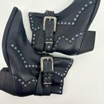 Free People Free People Billy Western Boots Size 8.5 Buckle Studs Pointed Toe Black Photo 10