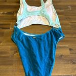 PINK - Victoria's Secret PINK Victoria’s Secret Teal Blue Green Mint Monokini Velour Velvet Rings M Photo 7