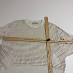 Club Monaco Sweater Womens Medium White Tan Striped Knit Crew Neck Linen Blend Photo 5