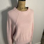 Free People  Size M Too Good Pink Knit Pullover Mock Neck Sweater Ballet Preppy Photo 1