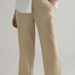 Quince  Women’s 100% European Linen Flax Pull On Pants Wide Leg in Driftwood L Photo 0