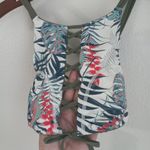 Roxy S Tropical String Tie Corset Front Halter Top in Teal Pink New! Photo 2