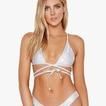 Dippin' Daisy's  Silver Vibe Bikini Top Sz XL Photo 0