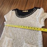 Vintage Princess Vera Wang artsy frey short sleeve chiffon fur blouse size small Black Photo 7