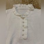 White ruffle sleeve diamond pearl button up sweater BNWOT women’s size XL Silver Photo 3