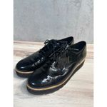 Eileen Fisher Eddy Derby SZ 9 Black Patent Leather Lace Up Oxford Platform Shoes Photo 1