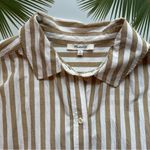 Madewell Tan & White Vertical Stripe Shirt Dress / Tunic – Size M – 100% Cotton Photo 12