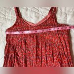 Joie  100% Cotton Red & Pink Patterned Flowy Tiered Bohemian Midi Dress - Small Photo 4
