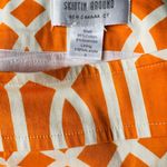 Skirtin Around Geometric short Skirt size 4 full lined 95% cotton Orange Photo 4