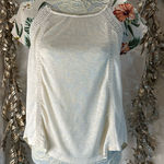 Miss Me  Floral Sleeve Boho Blouse Small Ivory Tropical Print crochet Detail‎ Photo 0
