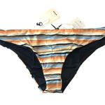 prAna  Bikini Bottom Gemma Reversible Water Stripe Orange Blue Black L Photo 2