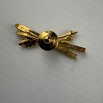 Skis Poles Clear Rhinestone Gold Tone Lapel Pin Tie Tack Skier Ski Avon Jewelry Photo 4