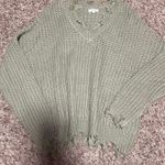 Green Crop Sweater Size M Photo 0
