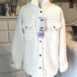 32 Degrees Heat Oversized Winter White Fluffyy Shirt Jacket Shacket Womens Photo 2