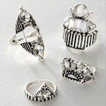 Free People Rhapsody Ring Set NWT Silver One Size Photo 0