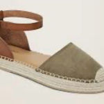 Old Navy  Faux-Suede/Faux-Leather Ankle-Strap Espadrilles Sage Green Size 6 Photo 0
