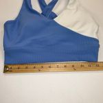 Wilo The Label Blue/White Athleisure Set Criss Cross Sports Bra Shorts Size M/L Blue Size L Photo 7