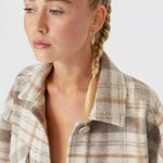 Stradivarius Brown Plaid Shacket Photo 2