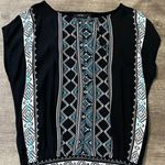 Apt. 9   Black and Blue Patterned Women's Top Photo 0