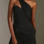 Hutch x ANTHROPOLOGIE | One-Shoulder Romper Black Ruched Shorts Dressy | Size 4 Photo 1