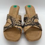 Italian Shoemakers NEW  Womens 8 Shoes Wedge Sandals Snakeskin Print Crisscross Photo 2