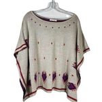 Peach Love California Under Skies Pancho Like Short Sleeve Aztec Top Woman’s Size OSFM Small-Large Photo 0