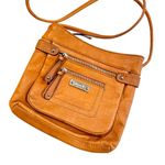 Tignanello Croc Embossed Leather Crossbody Purse Women's Tan Silver Boho Casual Photo 0