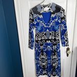 Tyler Boe Dana Velvet Patterned Sapphire Combo Midi Pencil Dress NEW W2014 Sz L Blue Size L Photo 5