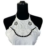 ZARA White Eyelet Embroidered Scarf Halter Festival Top Size XL Photo 5