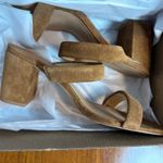 Soludos  Brown Suede Mule Sandal SIZE 9 Ines Heel Walnut Minimalist Chunky NEW Photo 6