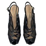 Kate Spade New York Black Patent Mesh Slingback Stiletto Heels Size 9.5 Italy Photo 2