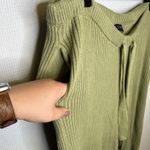 Eloquii Women Plus Size 14/16 Cotton Sage Green Ribbed Knit Wide Leg Lounge Pant Photo 2