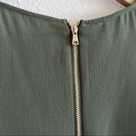 Bebe NWT  Woven Asymmetrical Green Maxi Tunic Top Exposed Zipper Medium Photo 7