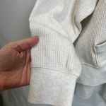 Aerie  Oatmeal Thermal Hoodie Waffle Knit Cotton Blend Casual Cozy Sweater Sz M Photo 2