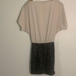 Jennifer Lopez Cream and Black Sequin Mini Dress Photo 4