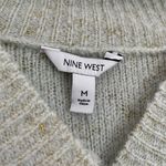 Nine West NWT Women’s V Neck Tunic Sweater Light Blue Gold Shimmer Size Medium Photo 5