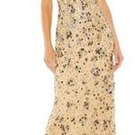 Mac Duggal  5477 Beige Gold Floral Embellished Scoop Neck Evening Gown Sz 10 Photo 0