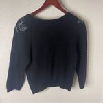 Vintage SML Sport Silk Angora Sweater Size Large Embellished Beaded 80s Black Photo 5