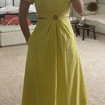 Scoop puff sleeve cut out dress. Xs Yellow Photo 8