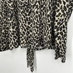 easel  Oversized Leopard Print Sweater Tie Front Drop Shoulder Slouchy Size L Photo 7