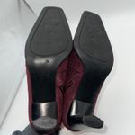 Bandolino  Burgundy Suede Square Toe Ankle Booties Buckle Womens 6.5M Western Photo 3