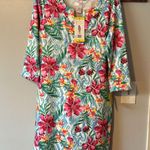 Caribbean Joe Hibiscus Stella parker VNeck Long Sleeve Mini Dress Photo 1