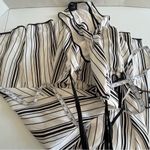 Storia  sleeveless side tie high low maxi dress white black stripes size small Photo 9