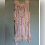 Lauren Conrad Ruffle Sleeveless Candy Striped Mini Dress Size L Size L Photo 1