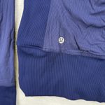 Lululemon  Reversible Navy Blue Hooded Zip Up Athletic Jacket Thumbholes Size 10 Photo 11