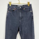 Topshop  Black Kort High Rise Straight Leg Cropped Jeans Size 25 Photo 2